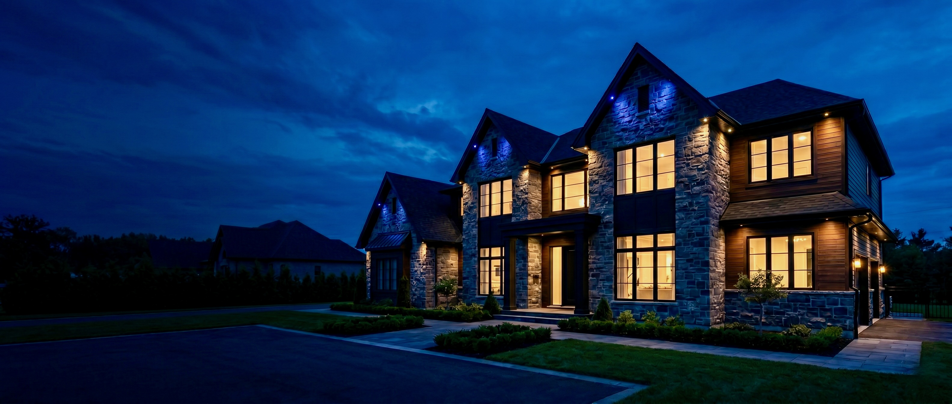 Luxury Custom Home at Twilight