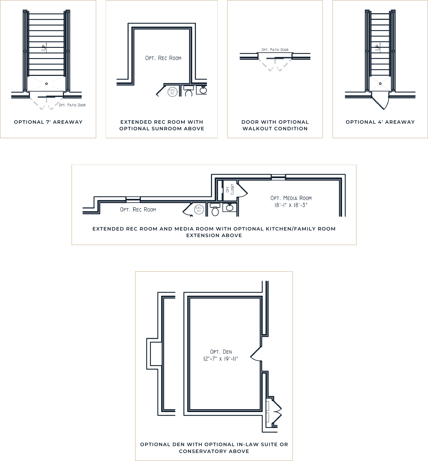 The Daydreamer basement options drawing