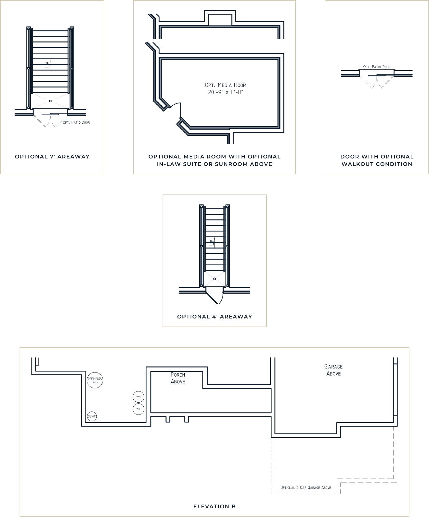 The Draftsman basement options drawing