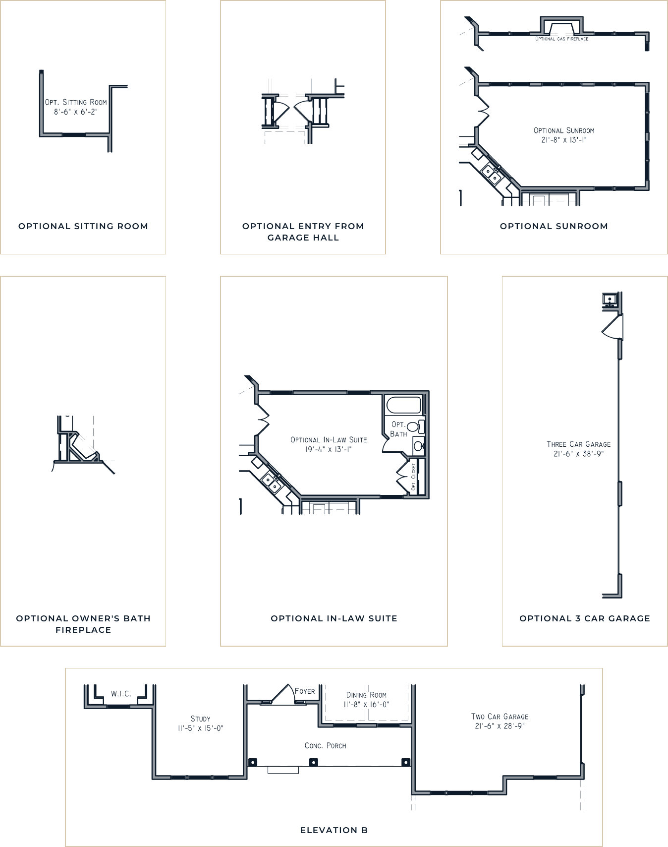 The Draftsman first floor options drawing