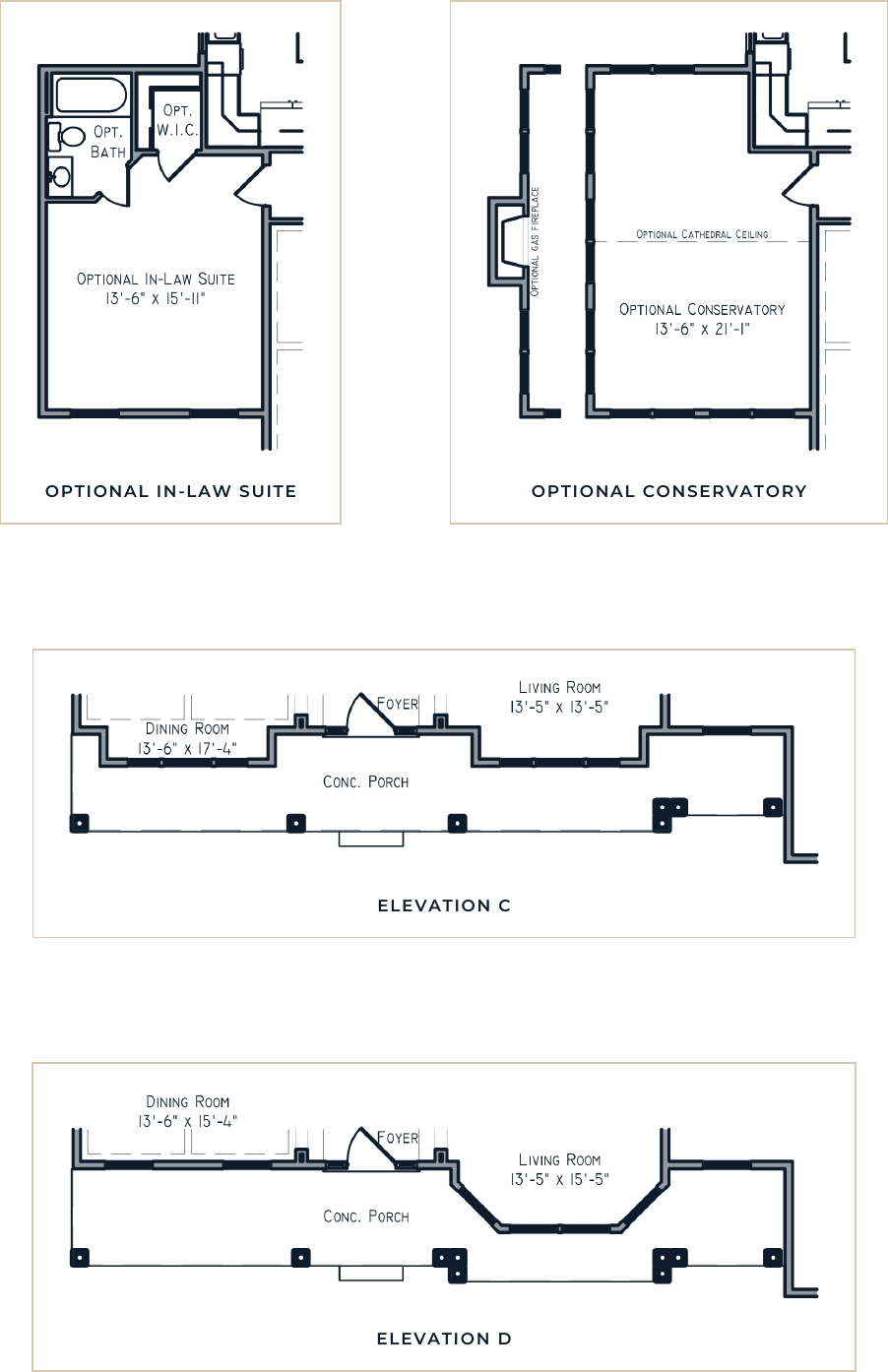 The Expressionist I first floor options drawing
