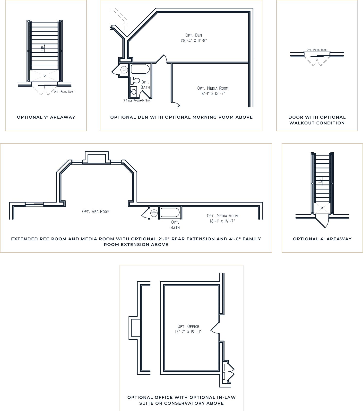 The Pioneer I basement options drawing