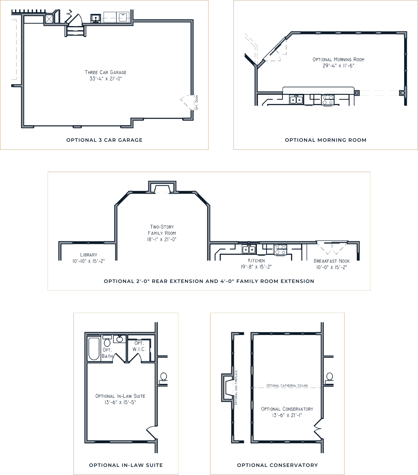The Pioneer I first floor options drawing