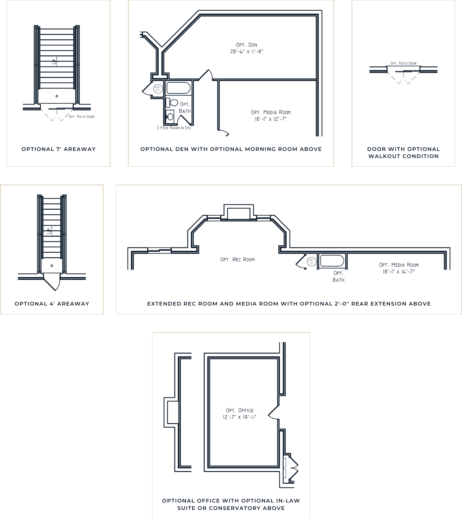 The Pioneer II basement options drawing