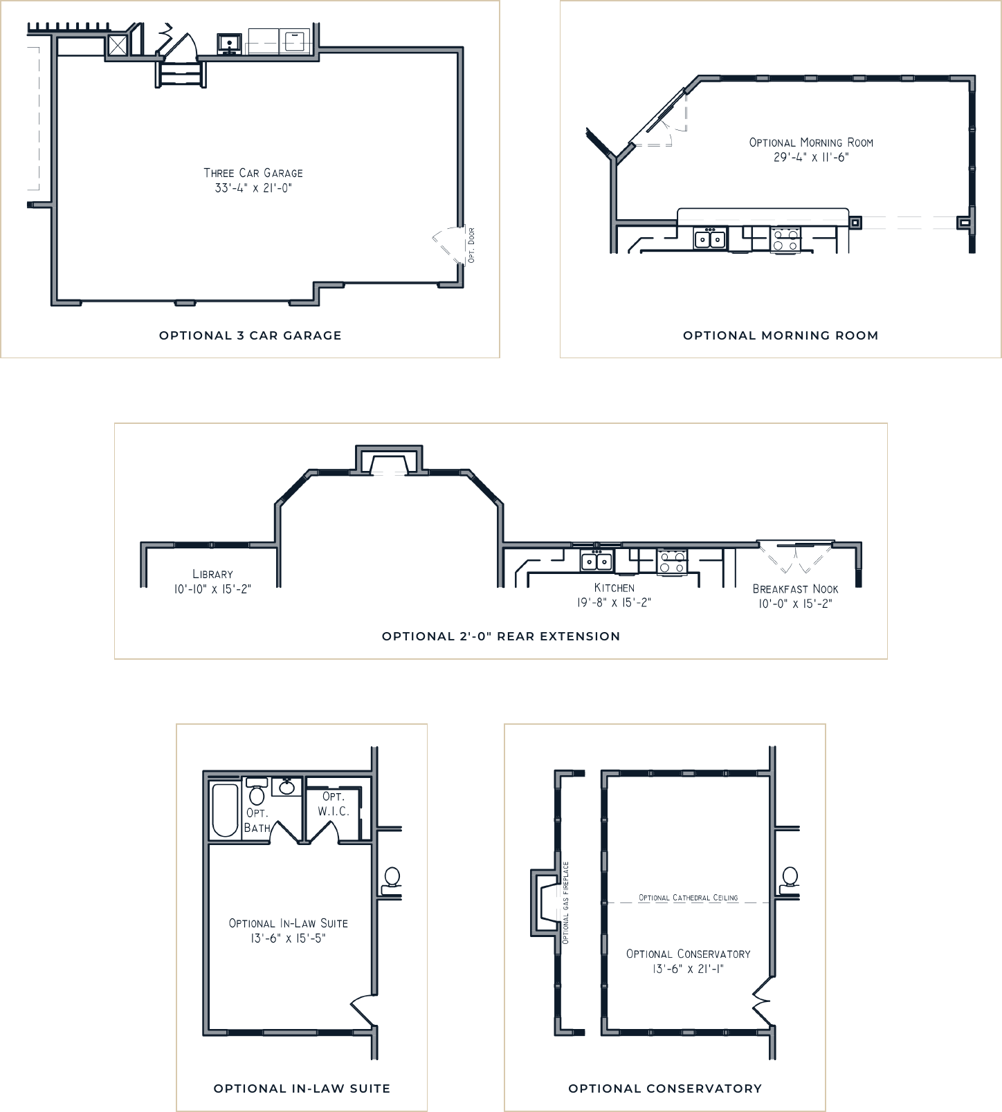 The Pioneer II first floor options drawing
